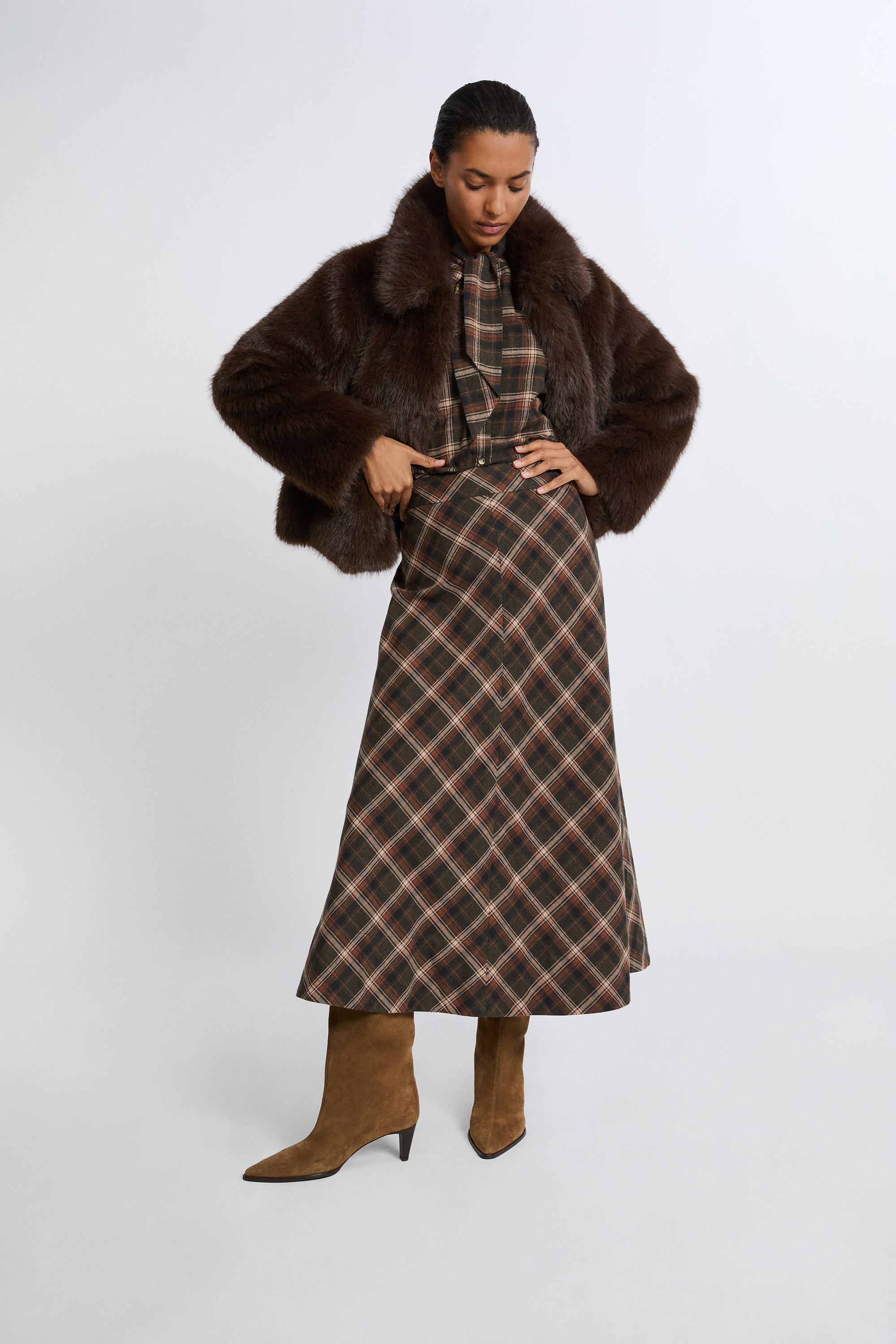 Manteau en fausse fourrure FAUFUR MARRON ETAM