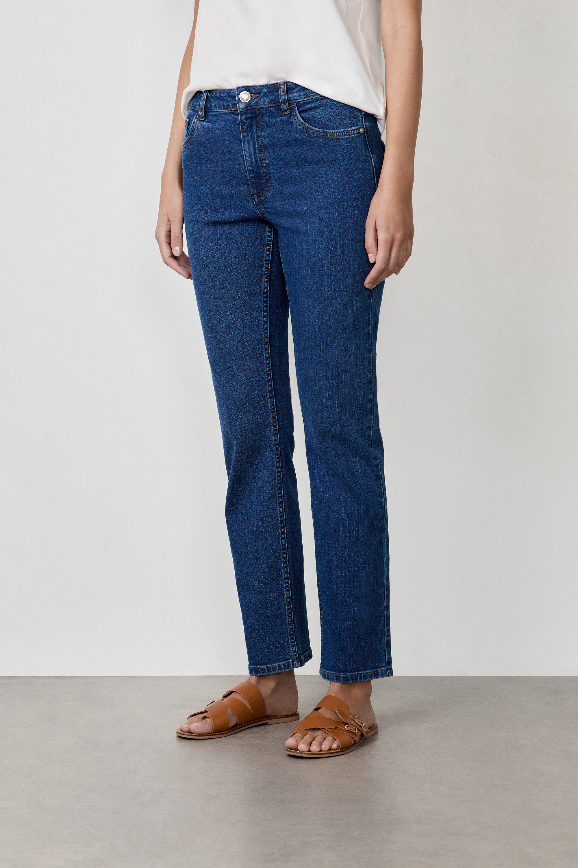 Jean Coupe Droite Who Decides War - Taille 38, Bleu, Détail Dentelle Grille, 100% Coton, Neuf Avec étiquettes
