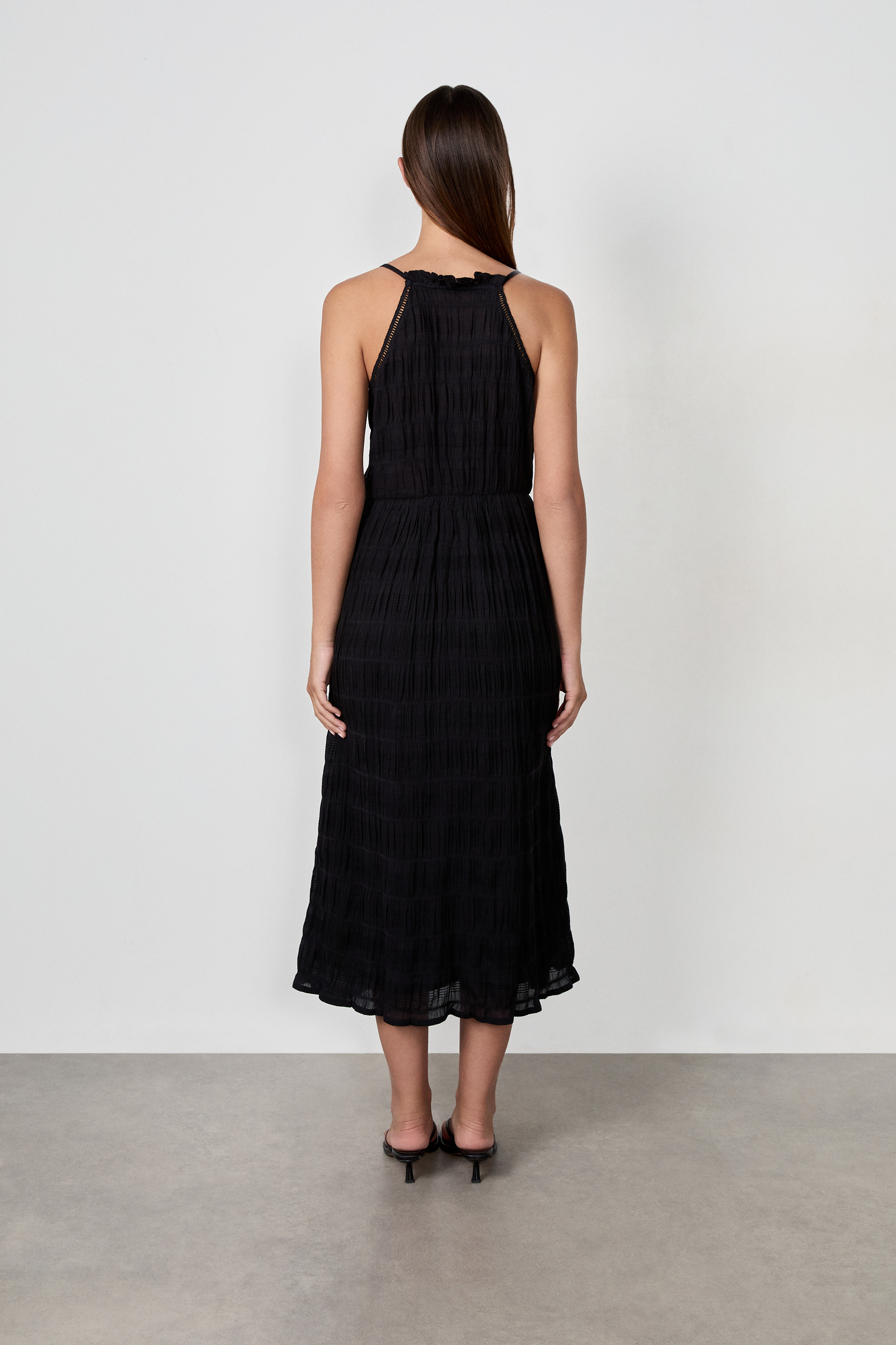 Robe Longue Noire Etam Robe Longue Texturée