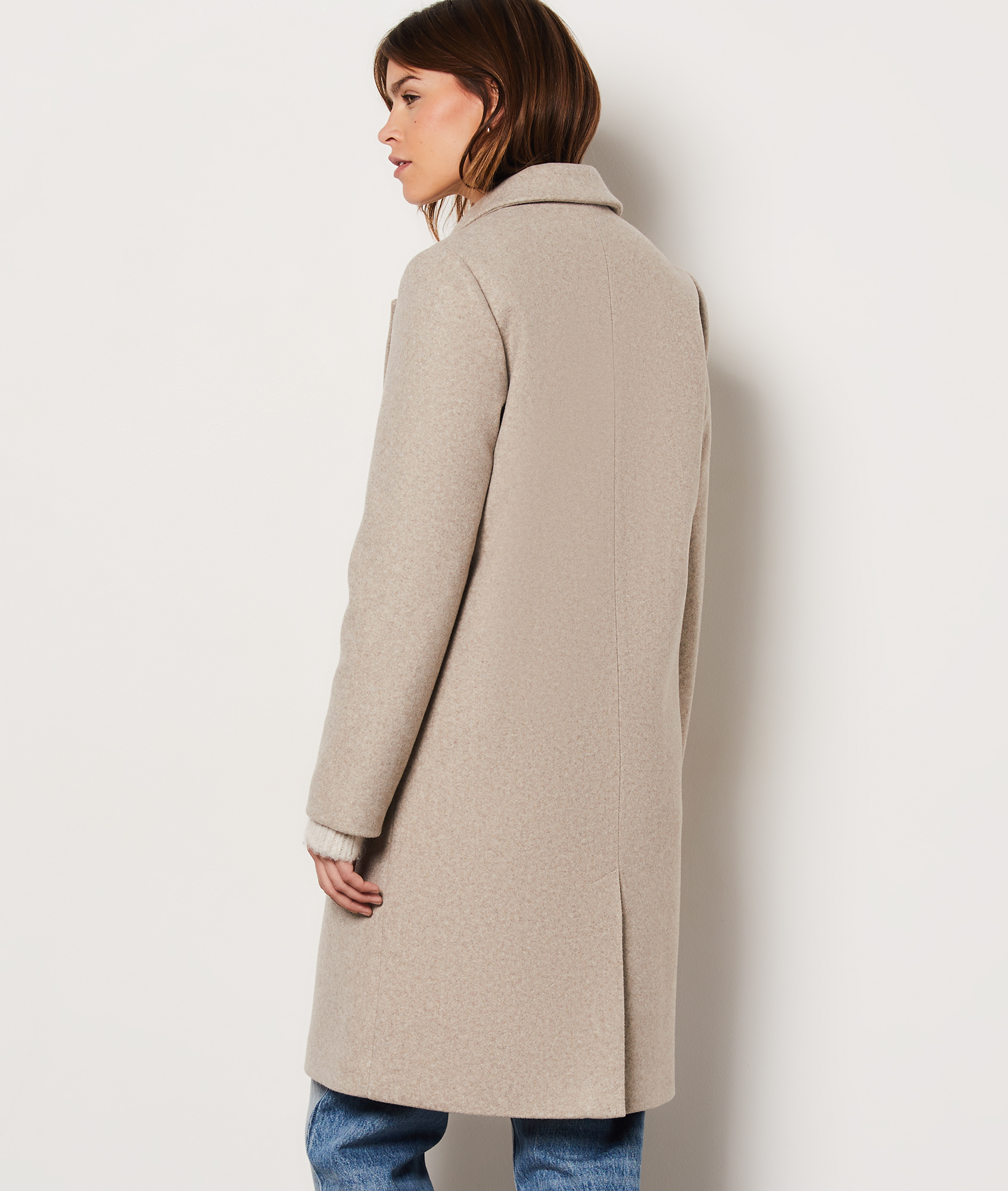 Manteau Camel Femme Etam Manteau Long Boutonné Avec Laine