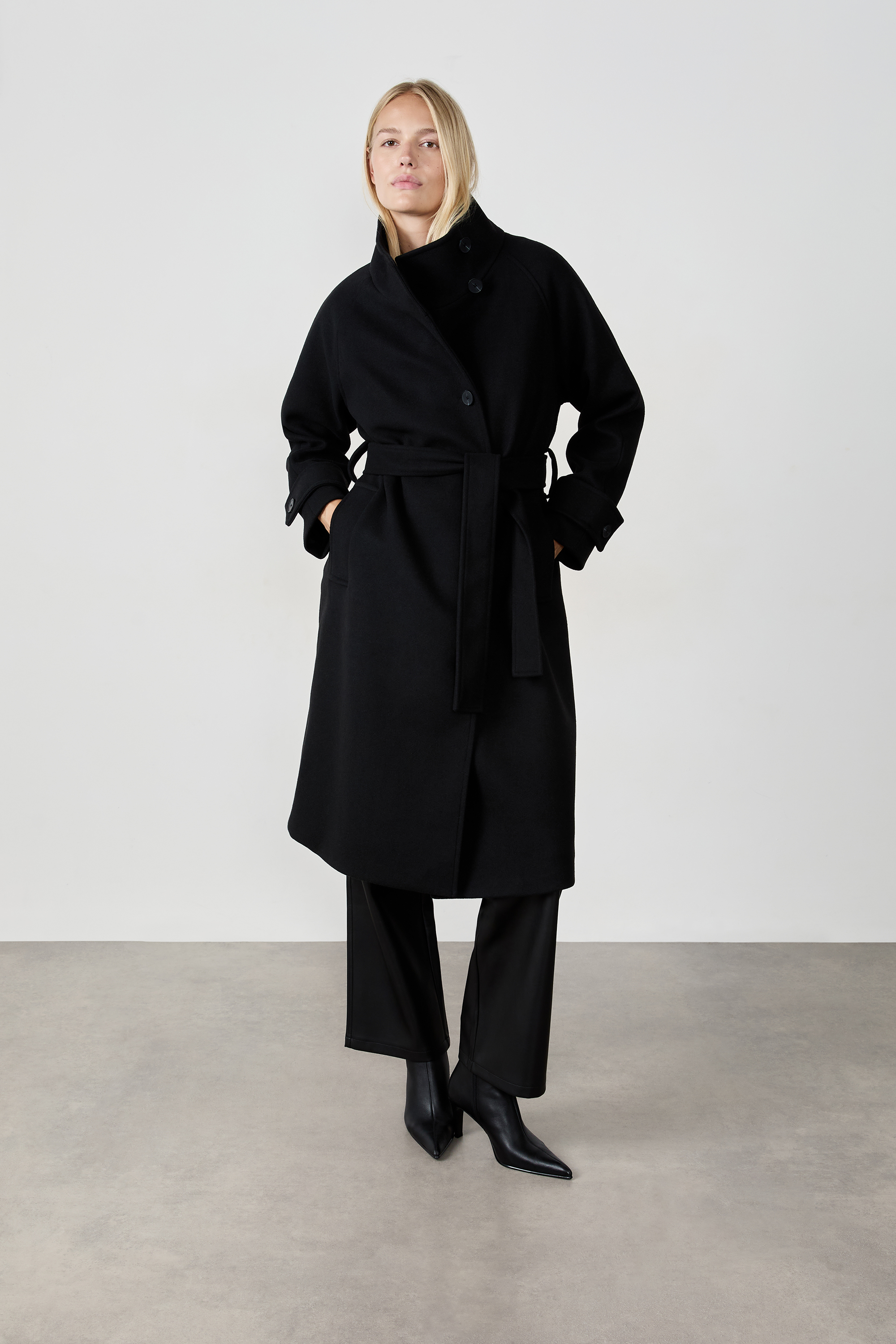 Manteau long ceinturé avec laine POLYESTER LAINE - ETAM