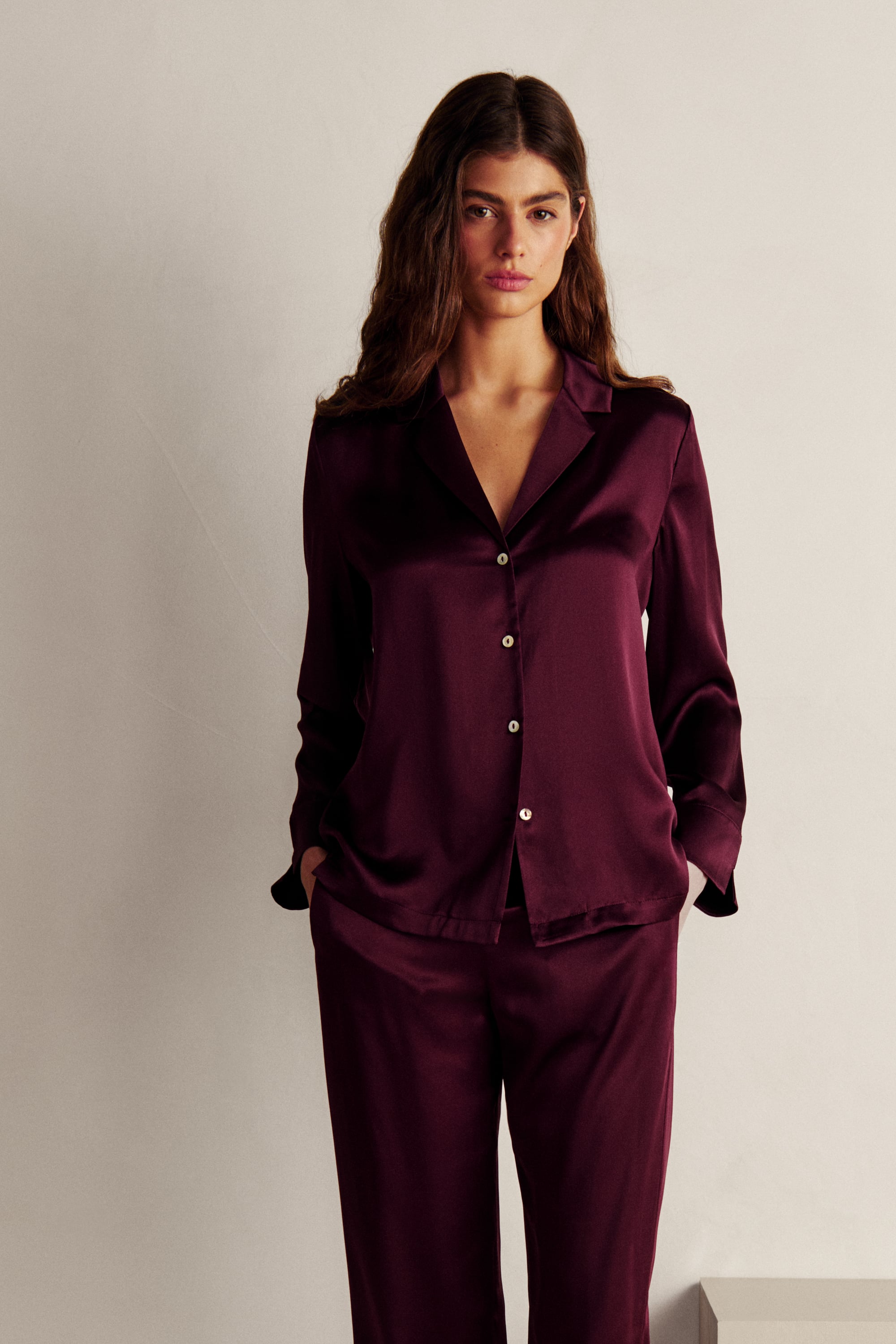 Chemise de pyjama en soie