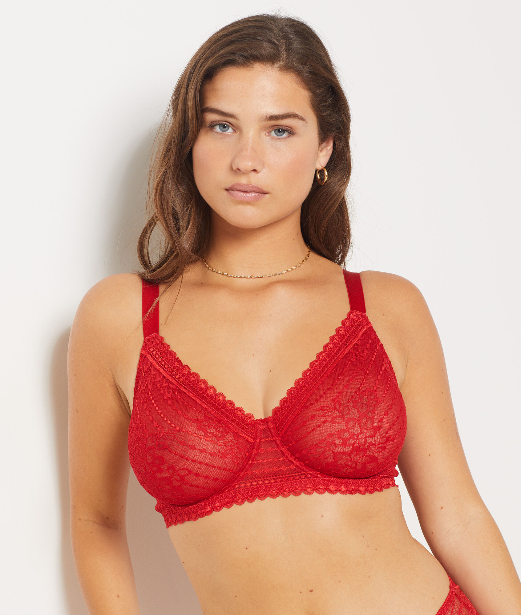 Dentelle Rouge Gorge Taille Soutien Gorge Soutien-gorge Rouge