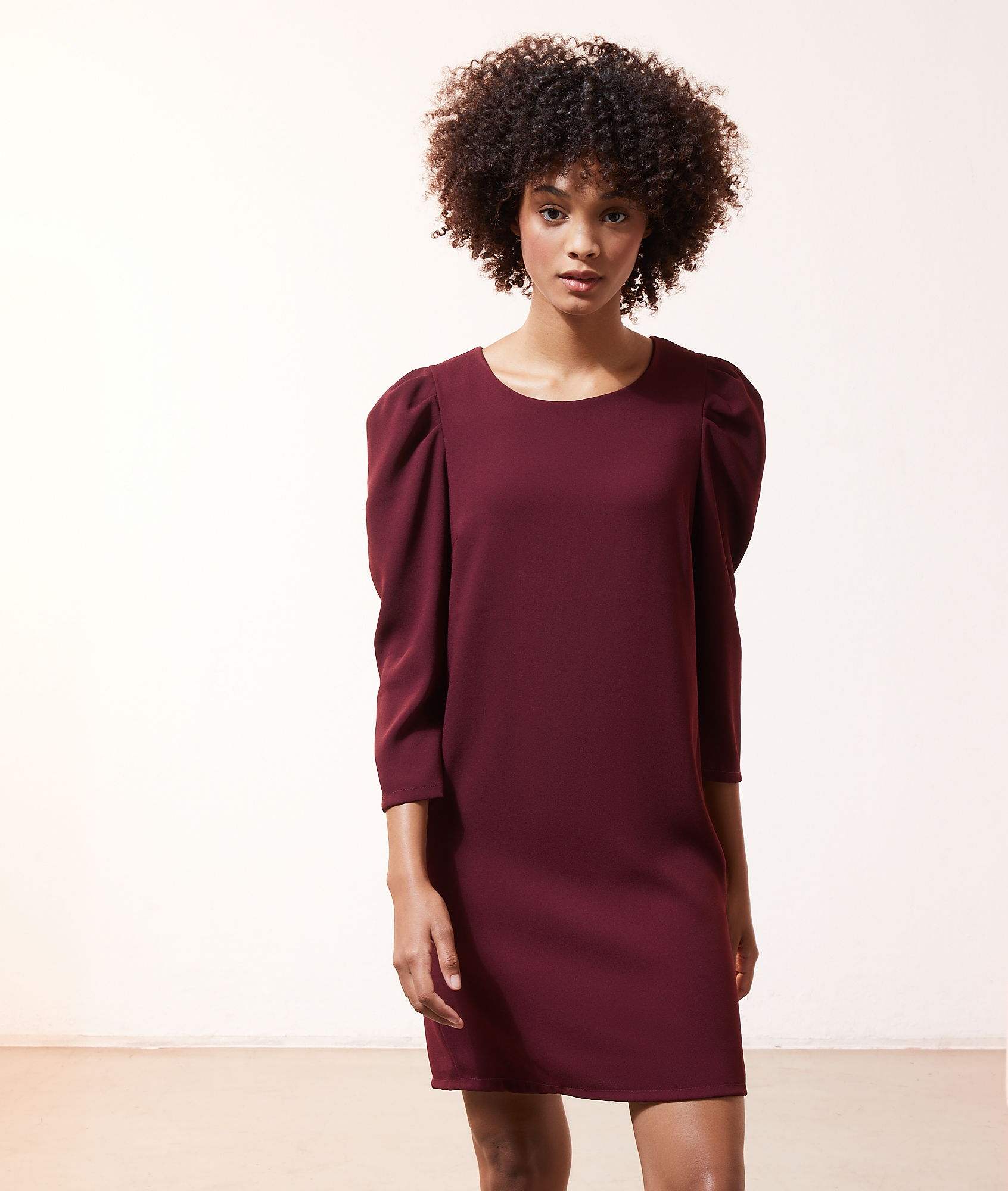 Robe droite manches ballons BORDEAUX ETAM
